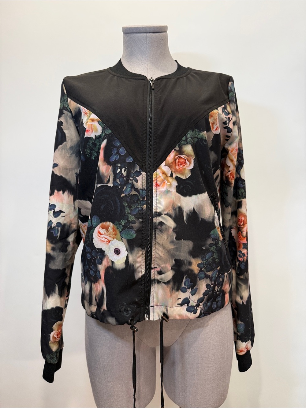 Schwiing Floral Bomber Jacket | Small | Zip Front
